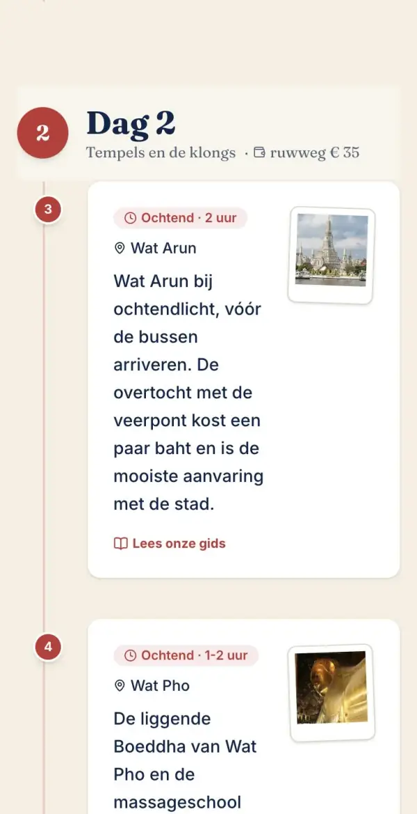 Dag 2 met de stops Wat Arun en Wat Pho